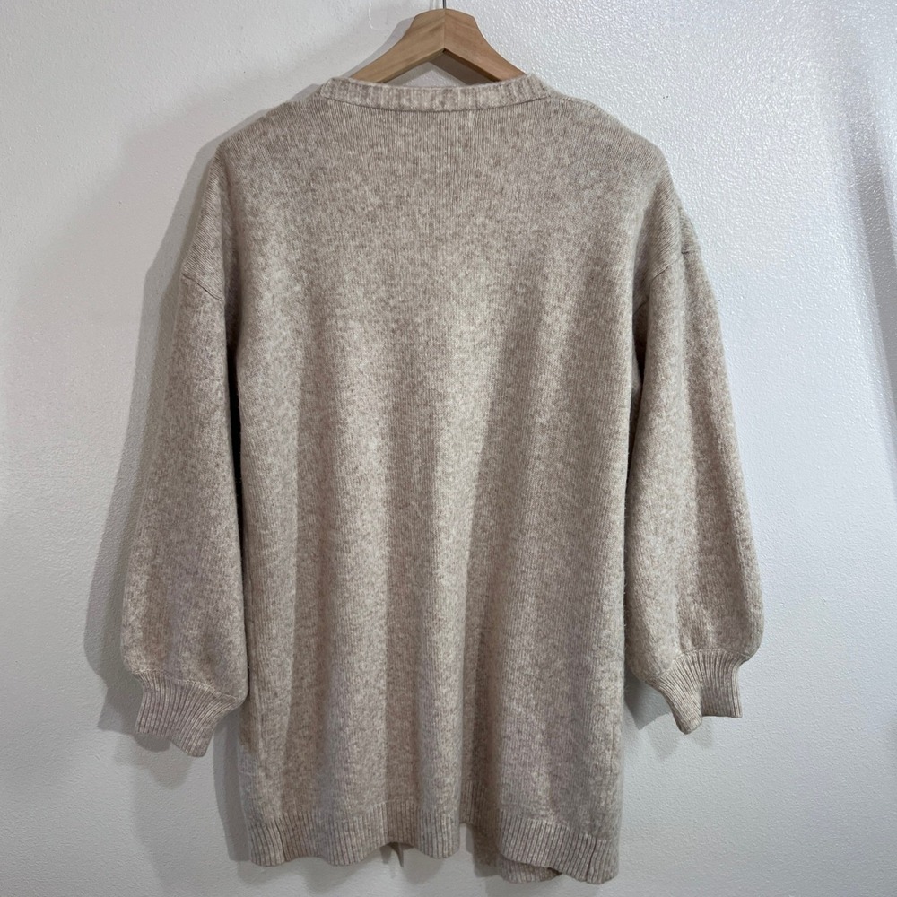 Boundless North Beige Floral Embroidered Knit Cardigan Sweater Women's Large - Picture 3 of 10